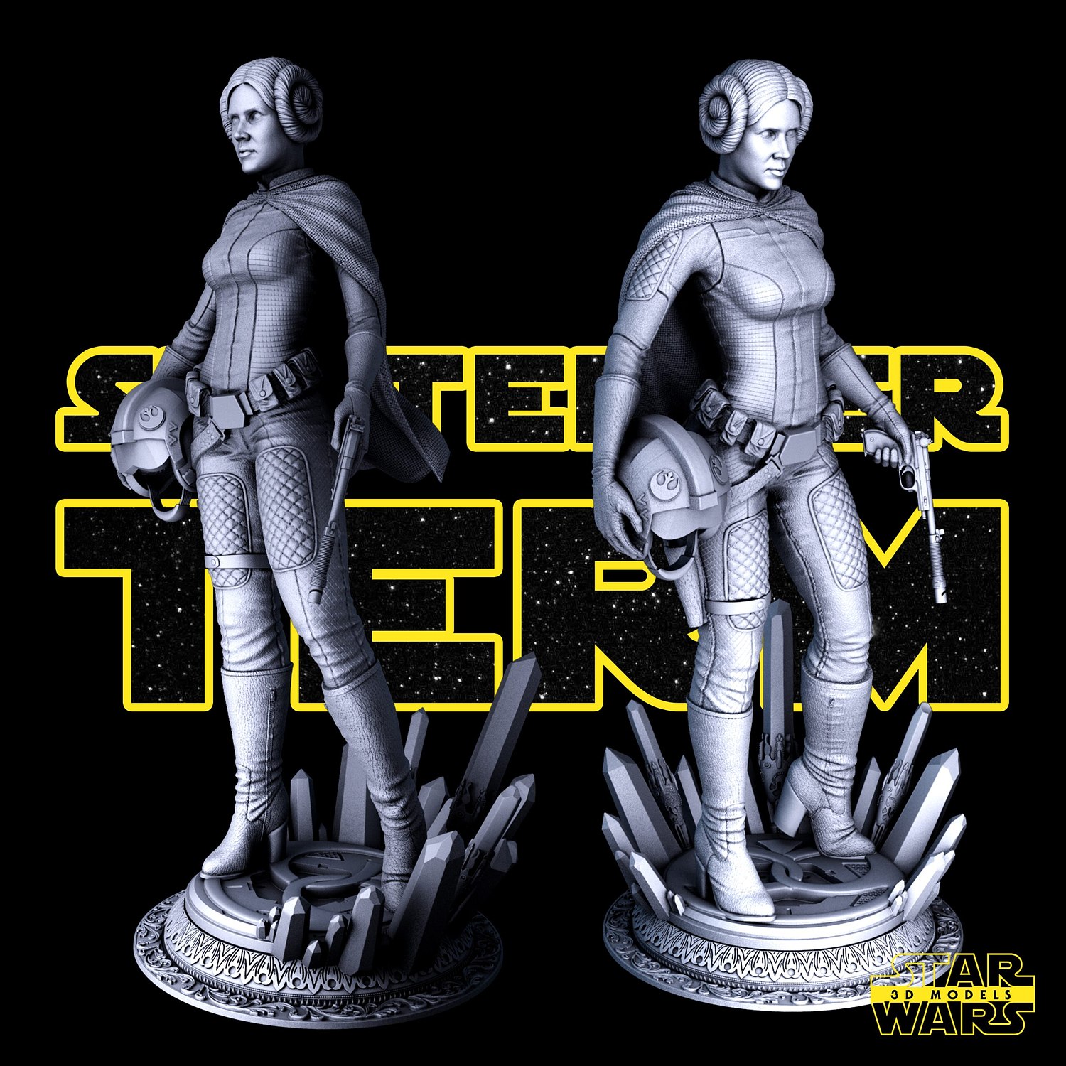 Leia organa Star Kriege 3D print model - Mito3D