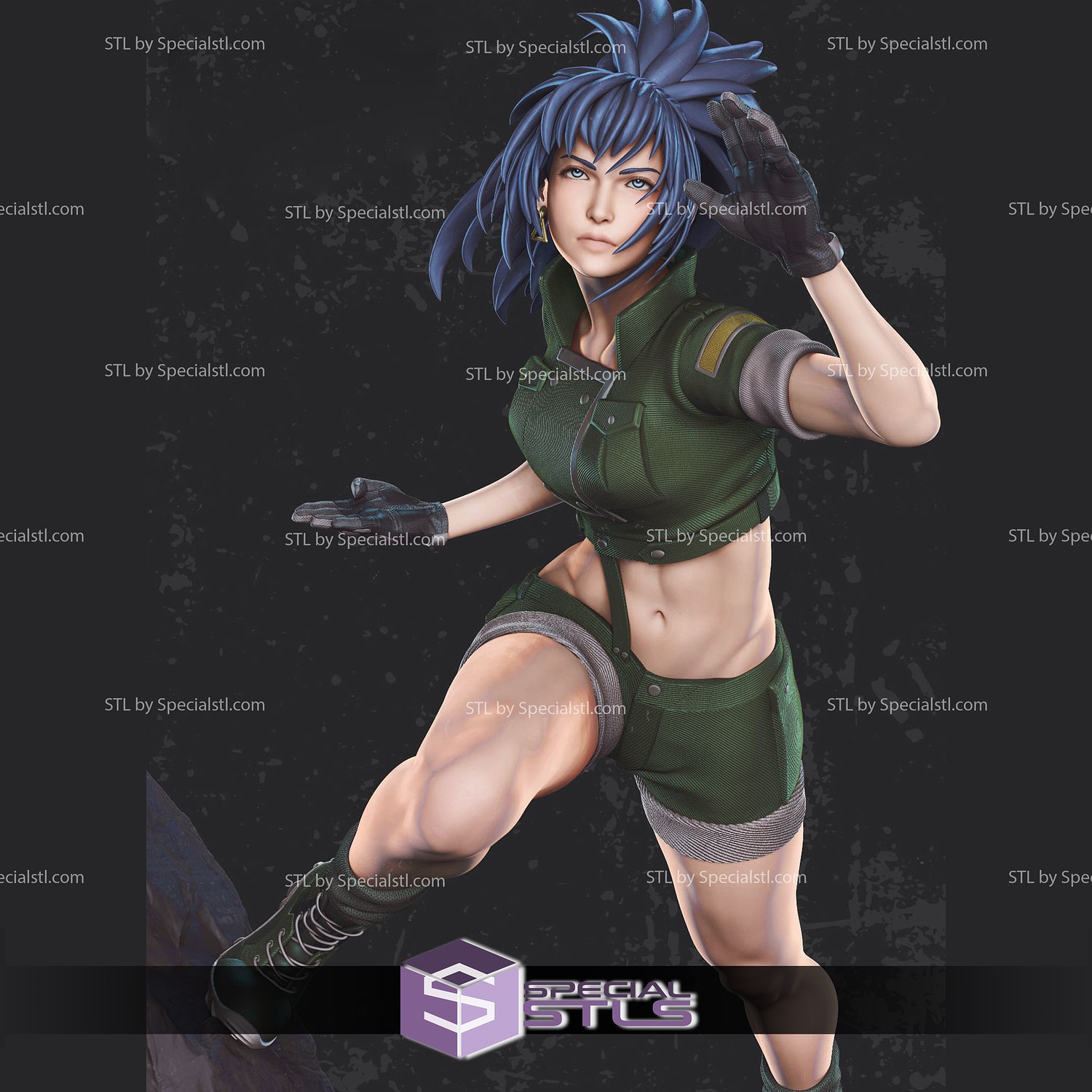 Leona heidern action pose 3D print model - Mito3D