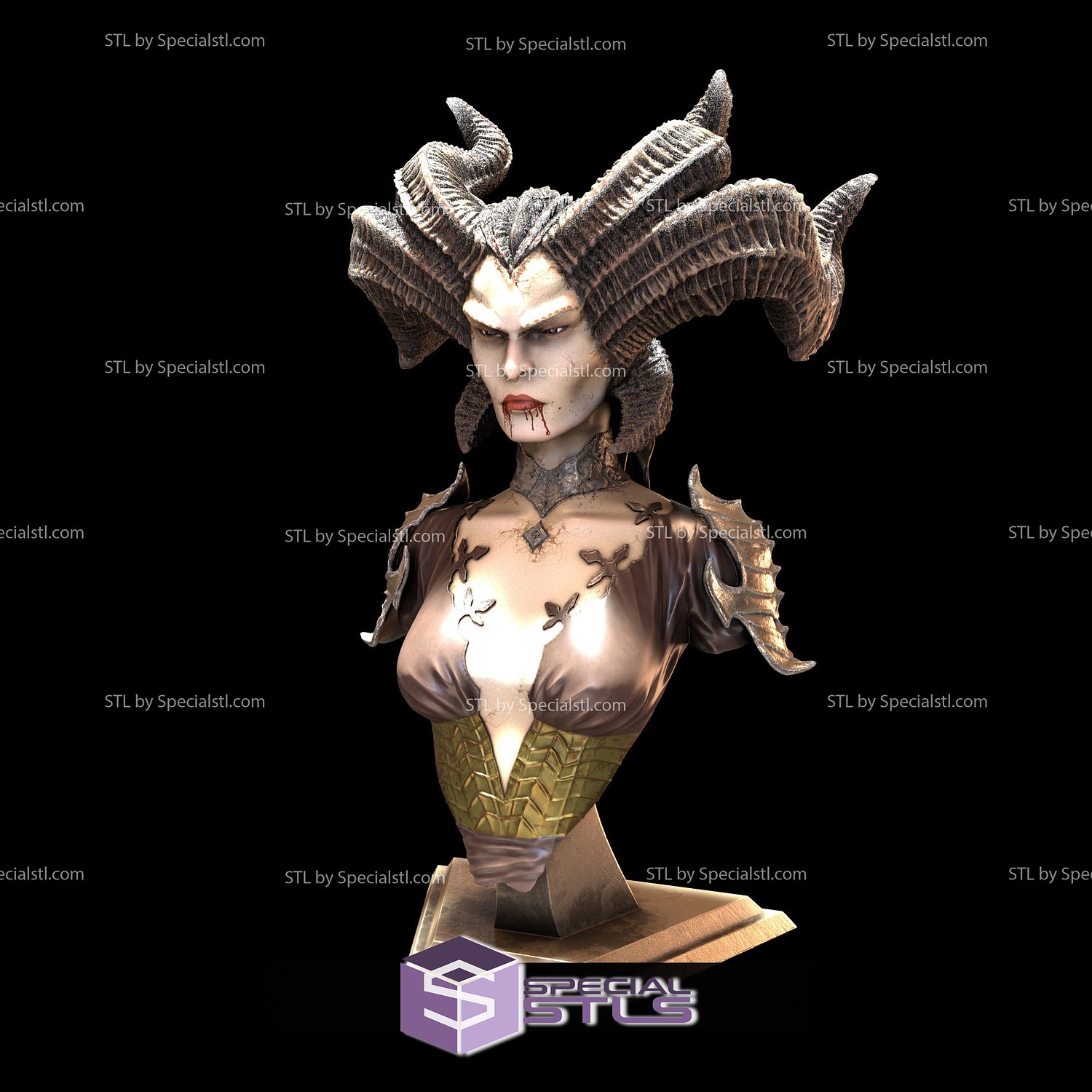 Lilith busto stl archivos diablo 3d impresión figurilla 3D print model - Mito3D