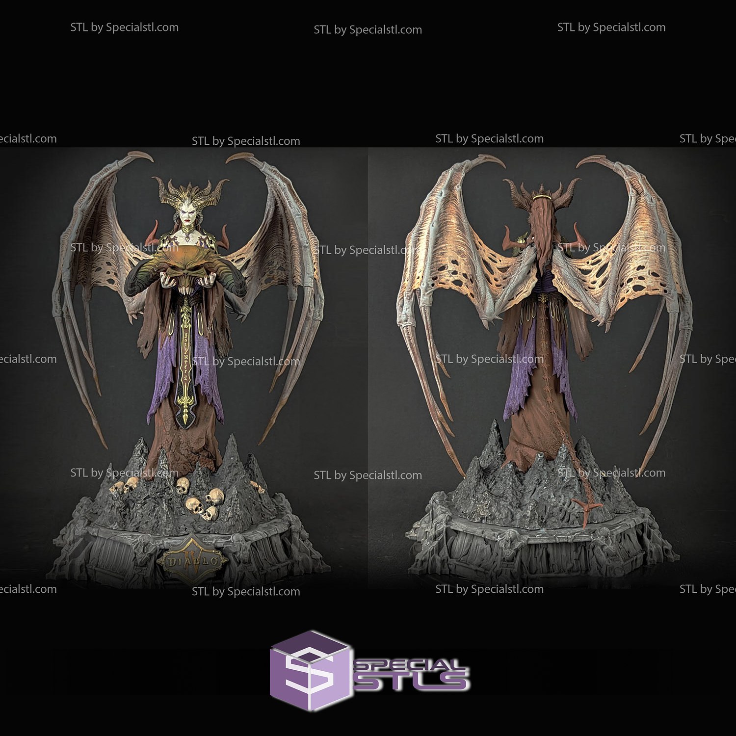 Lilith v2 3d impresión figurilla diablo stl archivos 3D print model - Mito3D