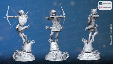 enlace pose 2 leyenda guerrero diorama 3d print model - Mito3D