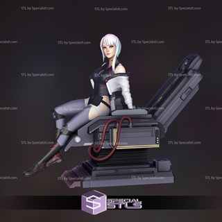 lucy edgerunners sitting pose v2 stl files 3d print model - Mito3D
