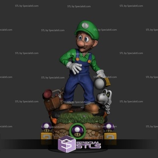 Luigi diyorama 3d baskı şekil Süper Mario 3d print model - Mito3D