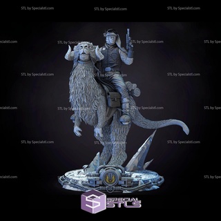 luke skywalker tauntaun v2 stl files star wars 3d printing figurine 3d print model - Mito3D