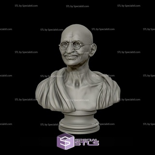 mahatma Gandhi buste prêt 3d impression 3d print model - Mito3D