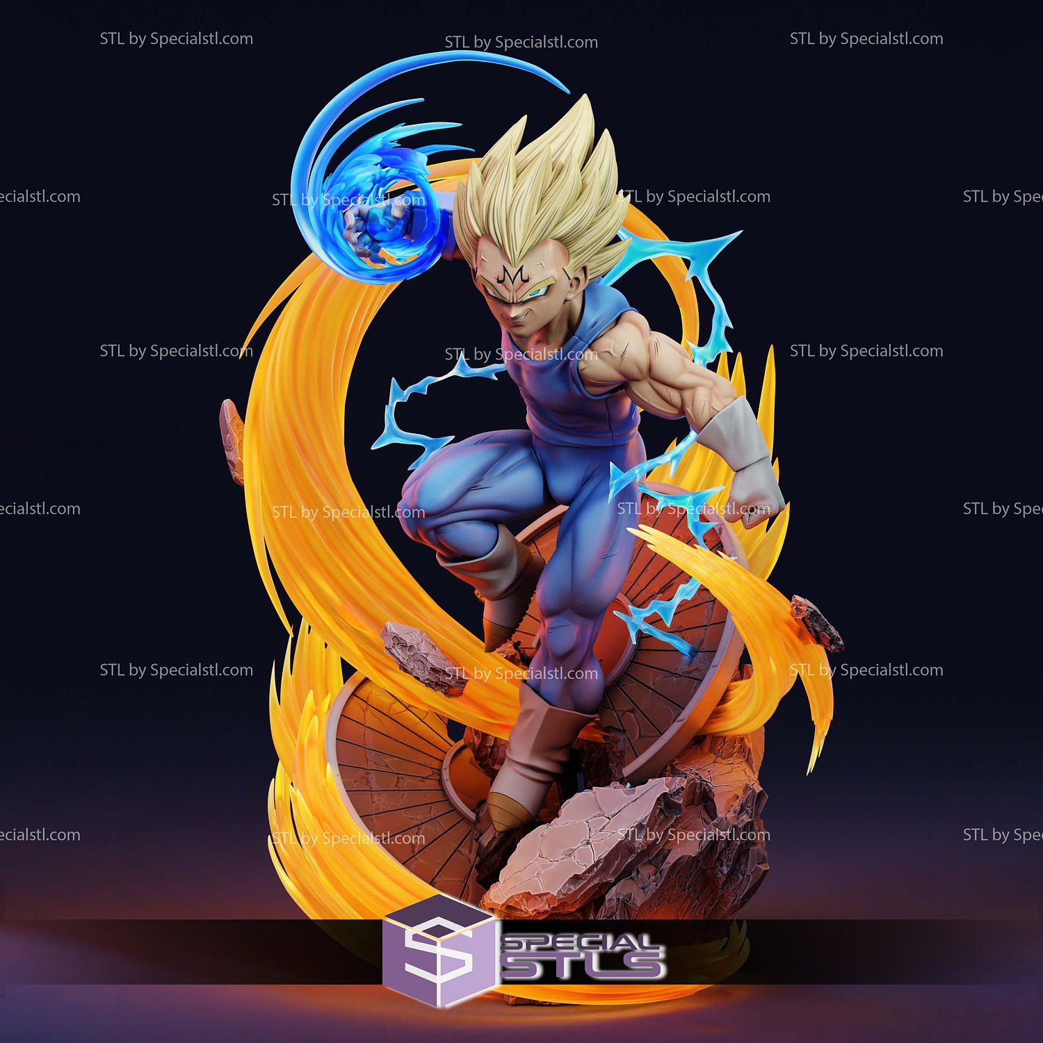 Majin vegeta 3d stampabile stl File diorama 3D print model - Mito3D