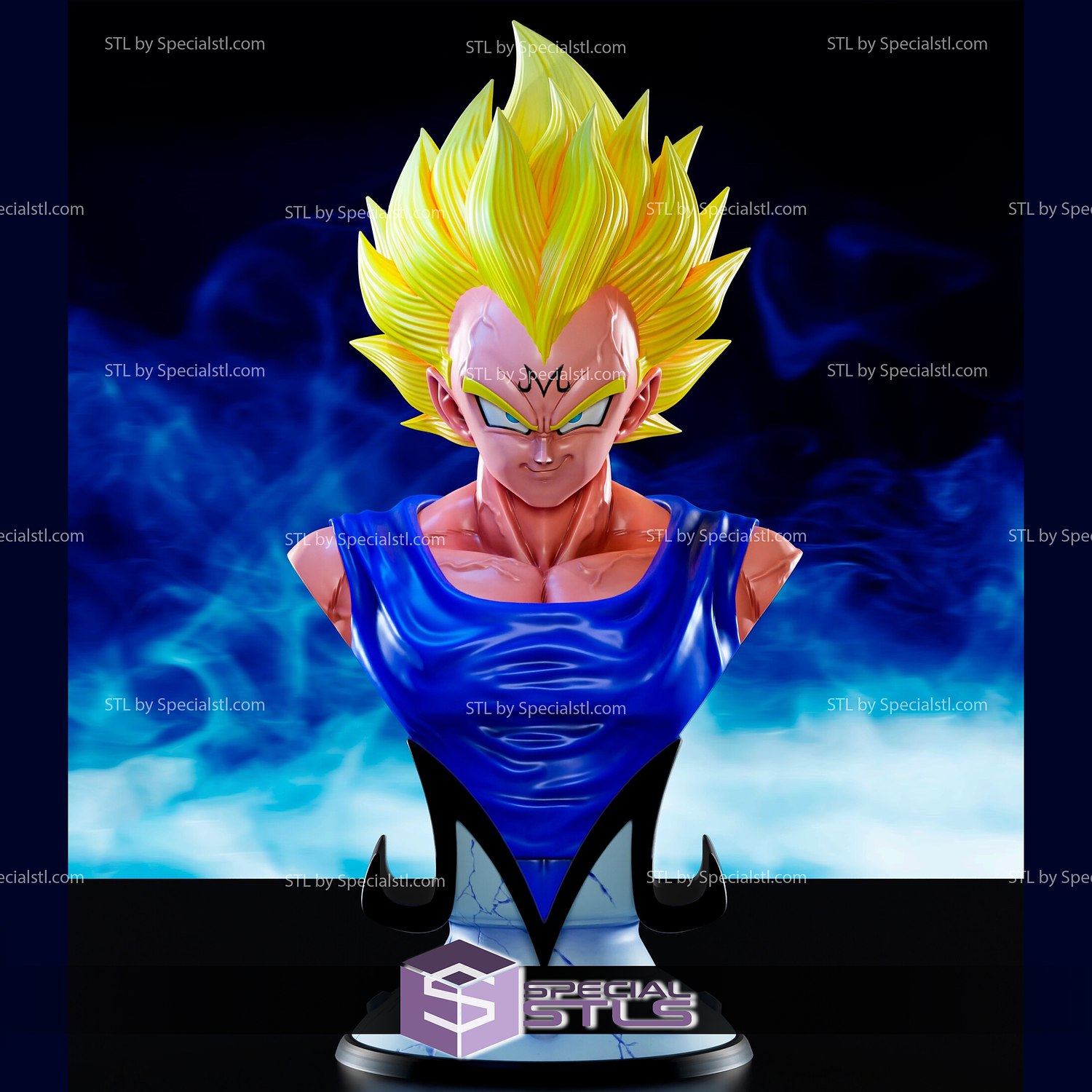 majin vegeta bust 3D print model - Mito3D