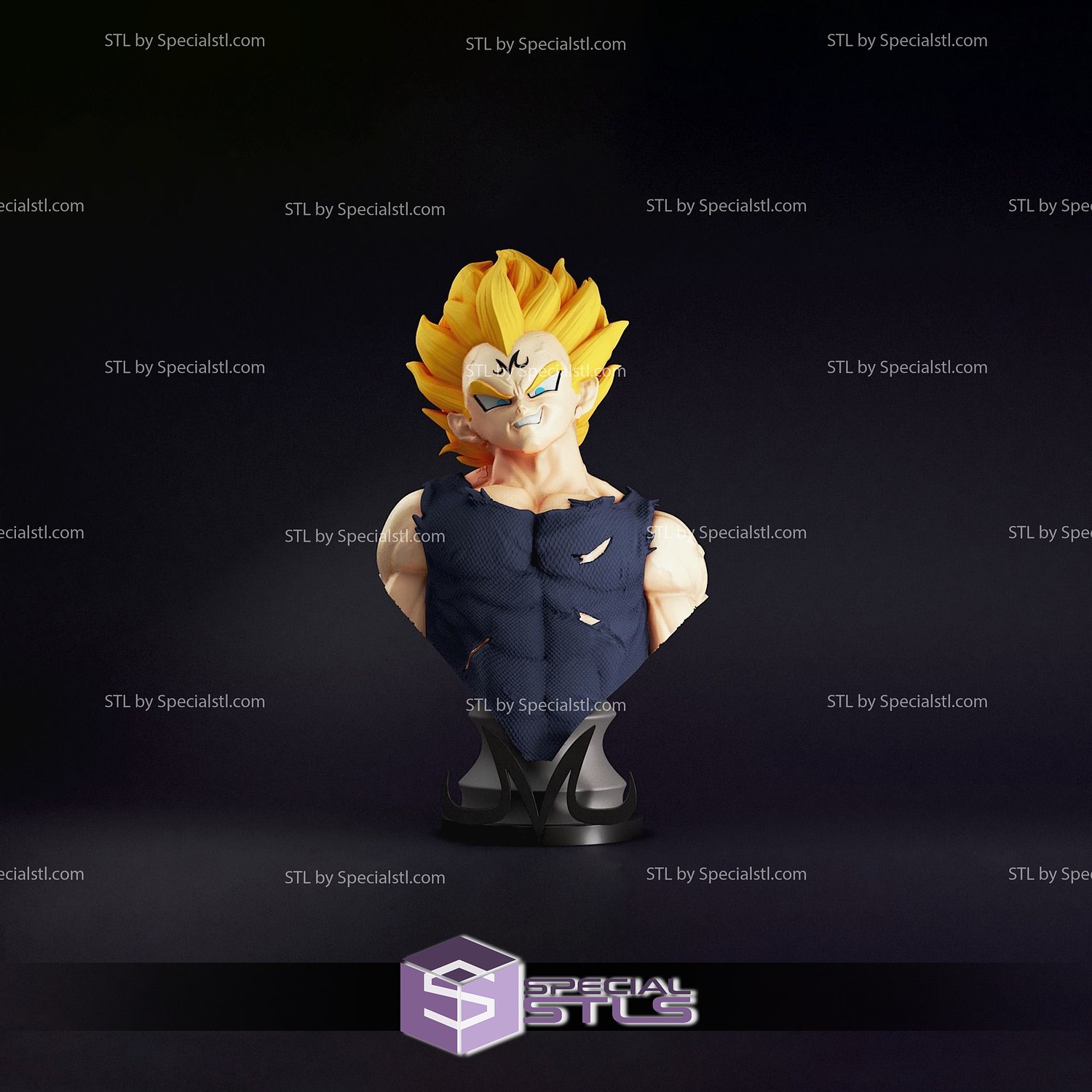 majin vegeta fracasso v5 stl arquivos 3d impressão estatueta 3D print model - Mito3D