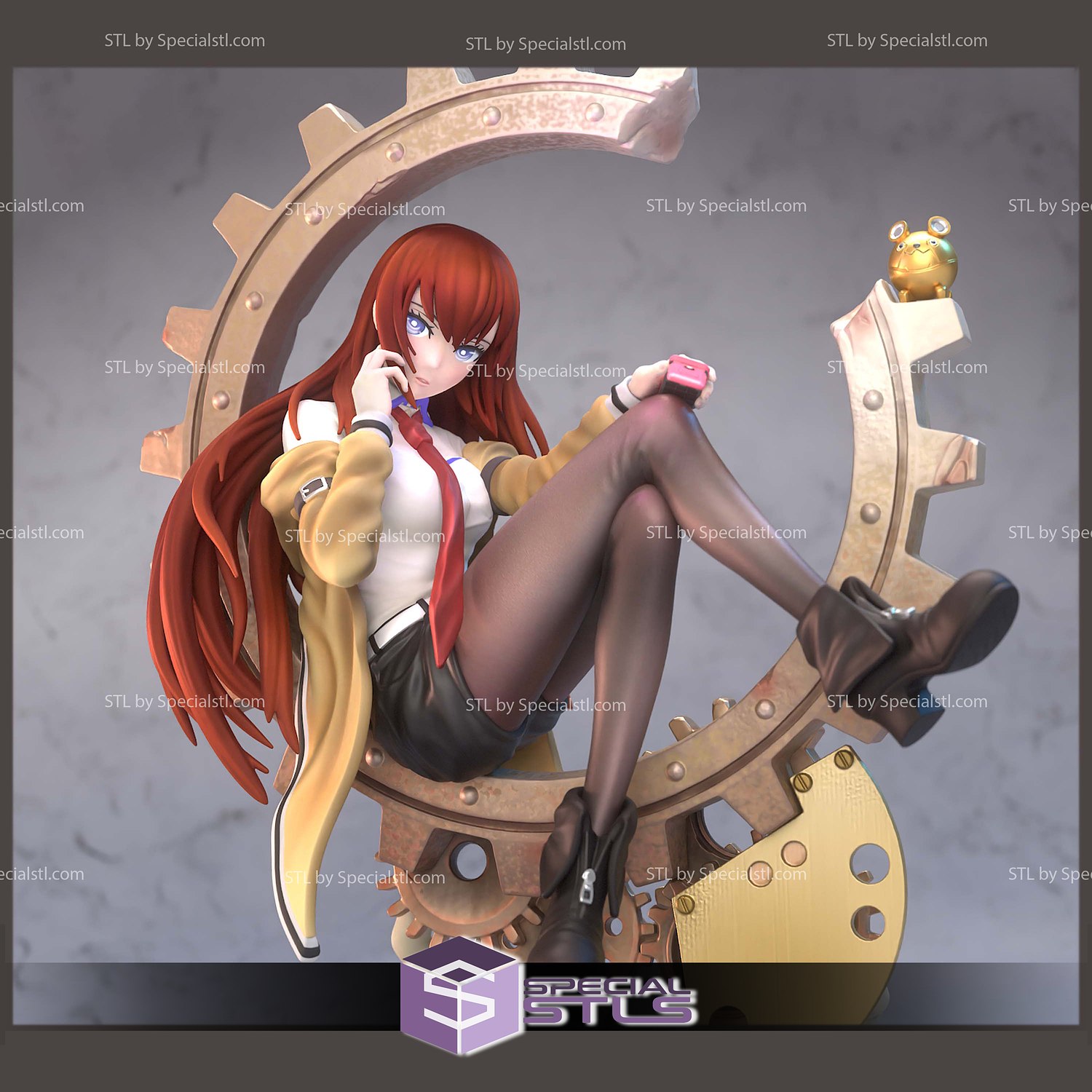 makise kurisu stl files v2 steins gate 3d printable 3D print model - Mito3D