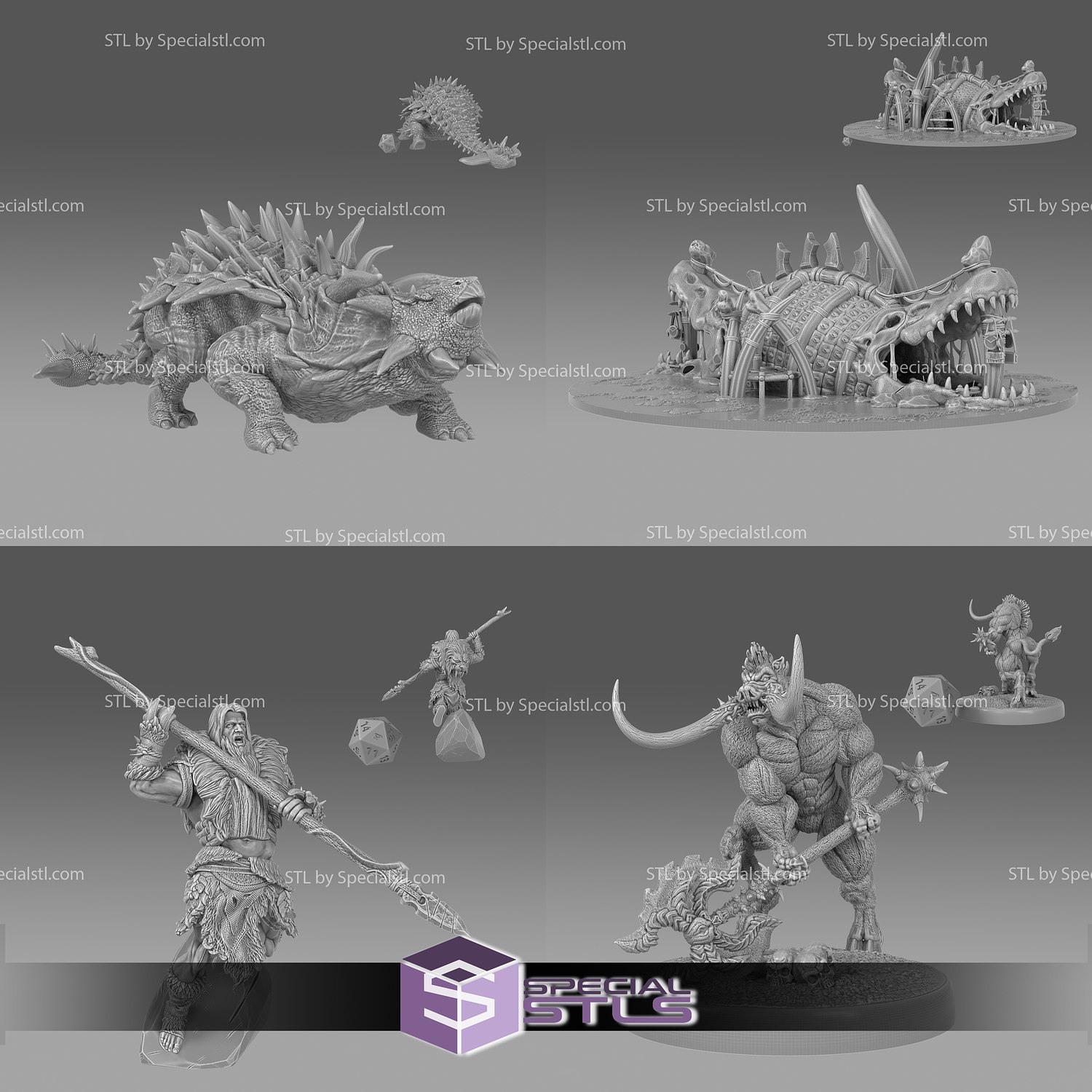 march 2023 set 72 - jurassic encounters epic miniatures 3D print model - Mito3D