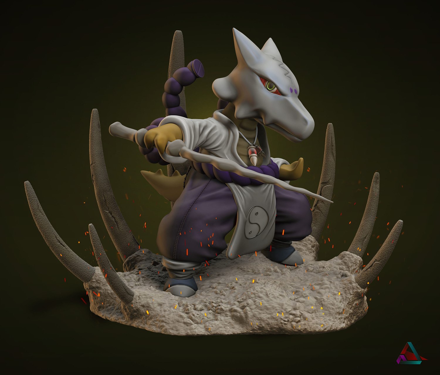 marowak kimimaro pokemon 3D print model - Mito3D