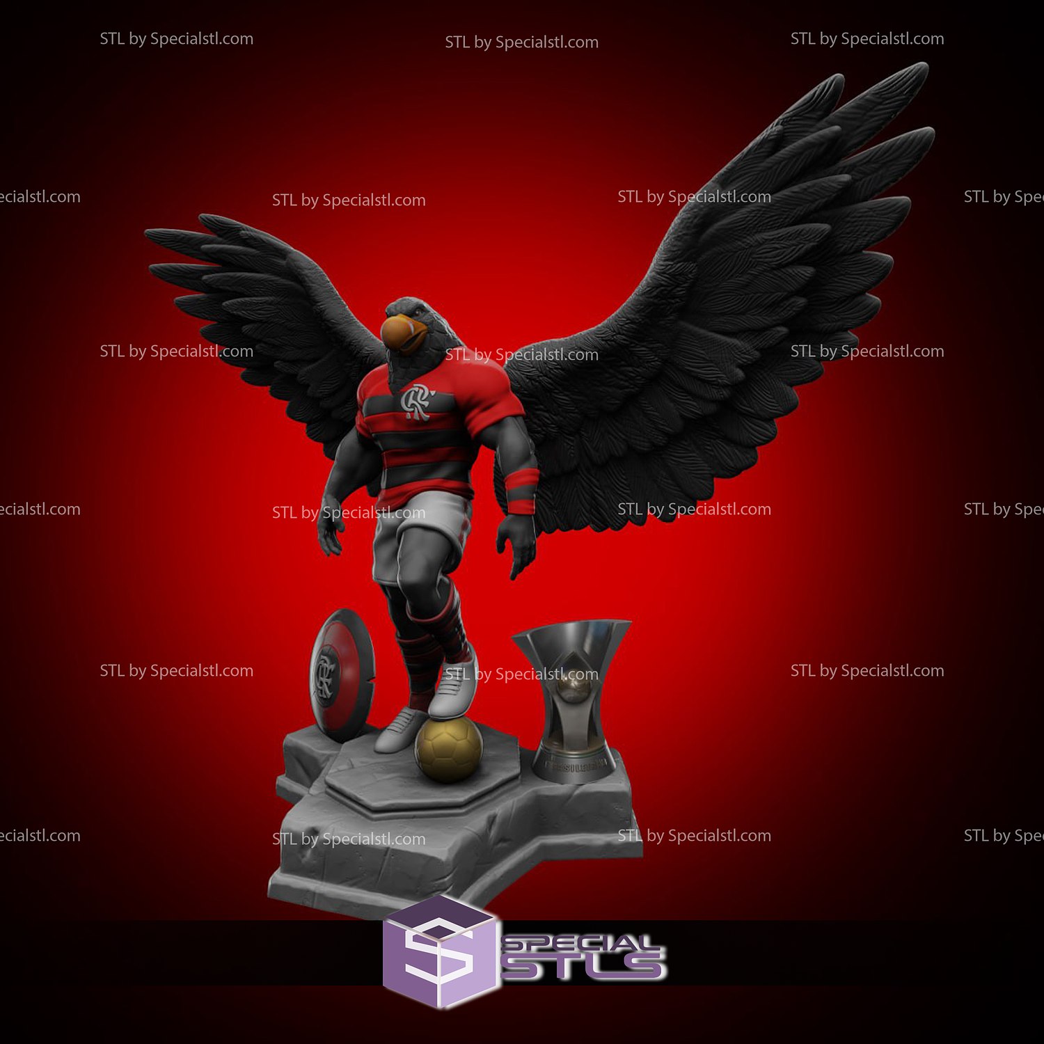 mascot flamengo wings ready print 3D print model - Mito3D