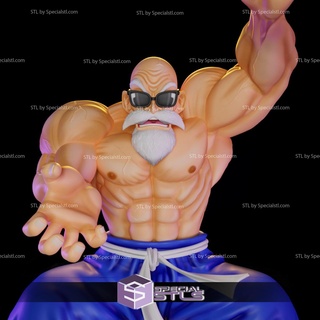 master roshi muscle power ready 3d print dragonball master roshi muscle power ready 3d print dragonball  3d print model - Mito3D