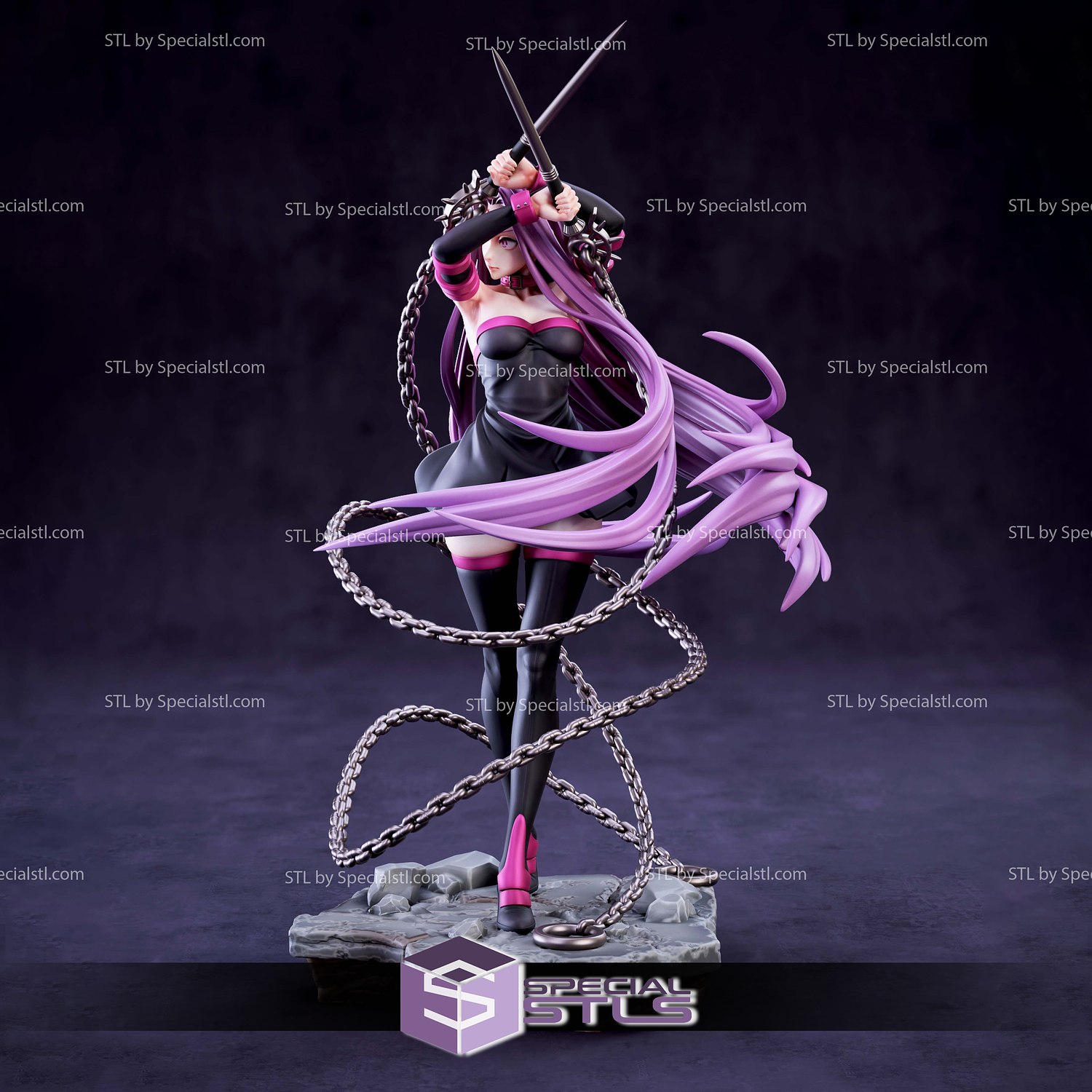 medusa cavaliere 3d stampa figurina destino restare notte stl File 3D print model - Mito3D