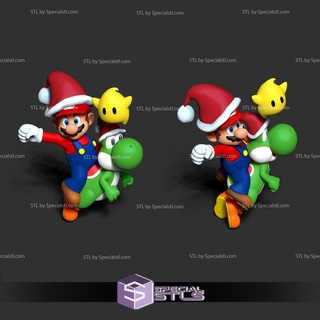 neşe Noel Süper Mario 3d baskı heykelcik 3d print model - Mito3D