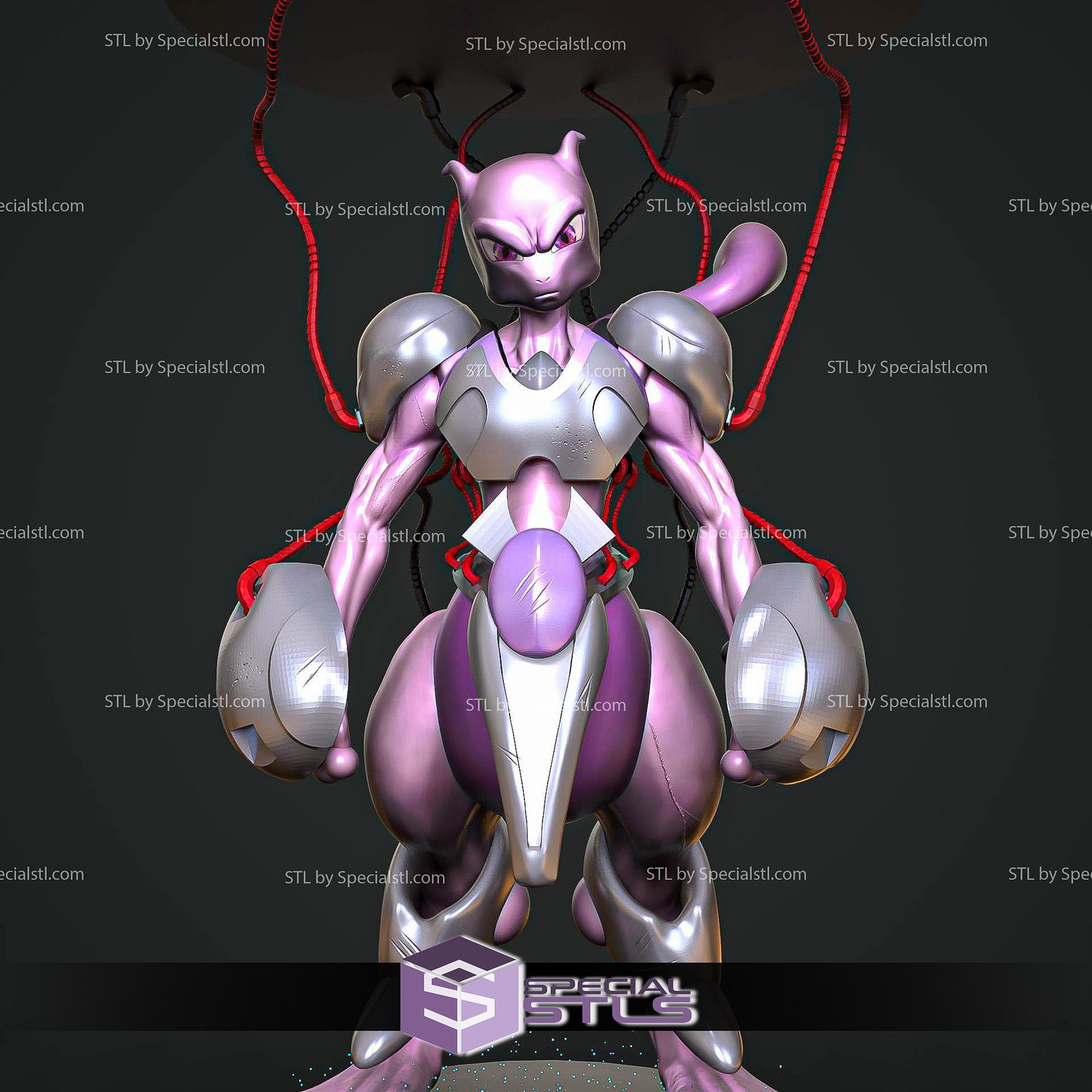 mewtwo armadura stl archivos pokemon 3D print model - Mito3D
