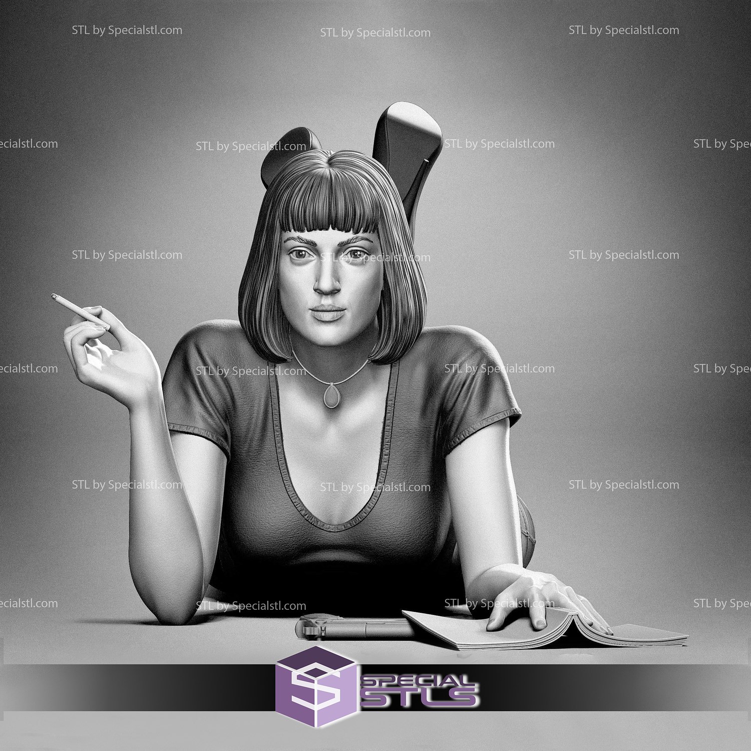 Mia Wallace uma Thurman 3D print model - Mito3D