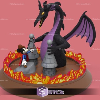 Mickey dragon fantaisie 3d print model - Mito3D