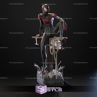 millas morales hombre araña 3d modelo sentado pose 3d print model - Mito3D