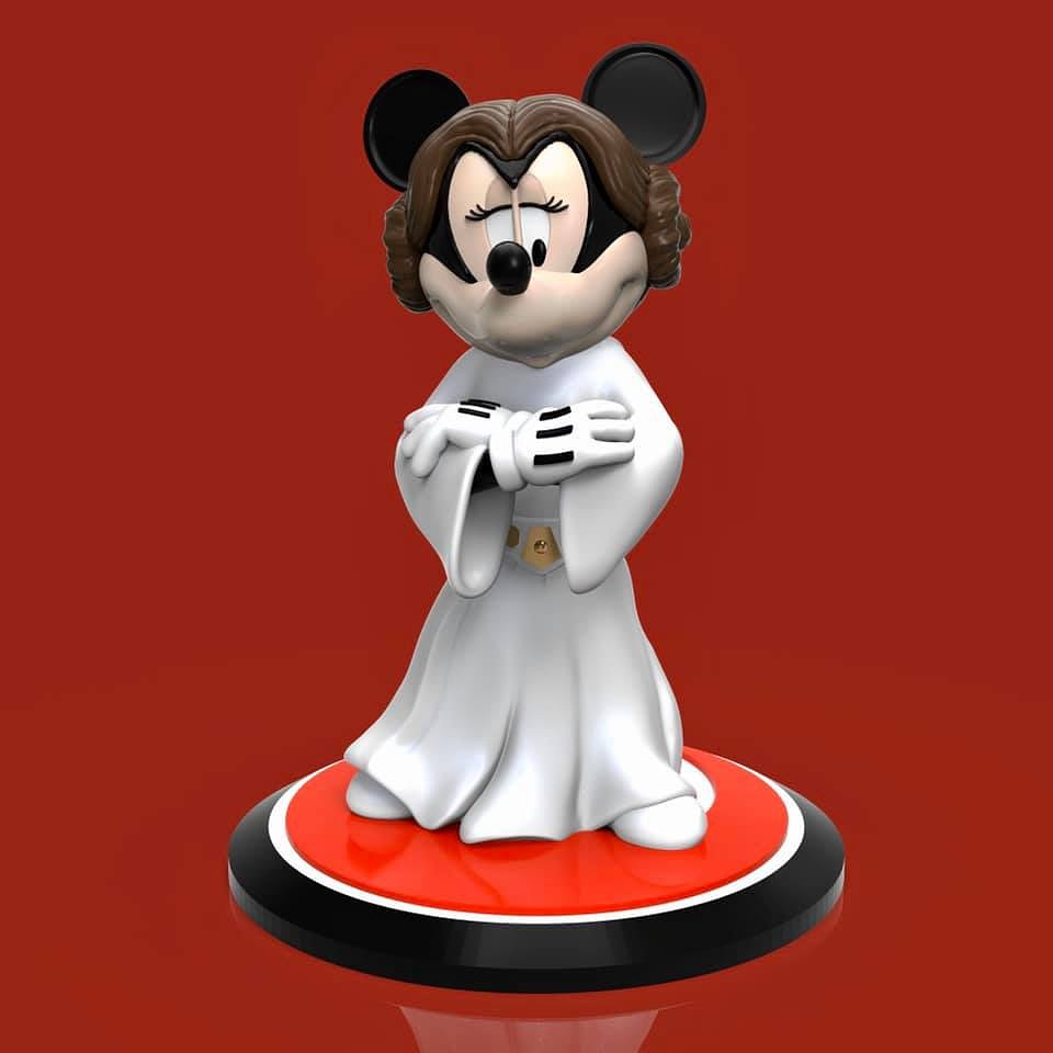 minnie Princesa leia Estrela guerras 3D print model - Mito3D