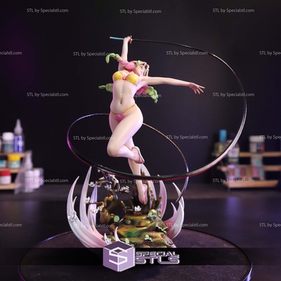 mitsuri kanroji bikini in aksiyon dijital heykel özel 3d print model - Mito3D