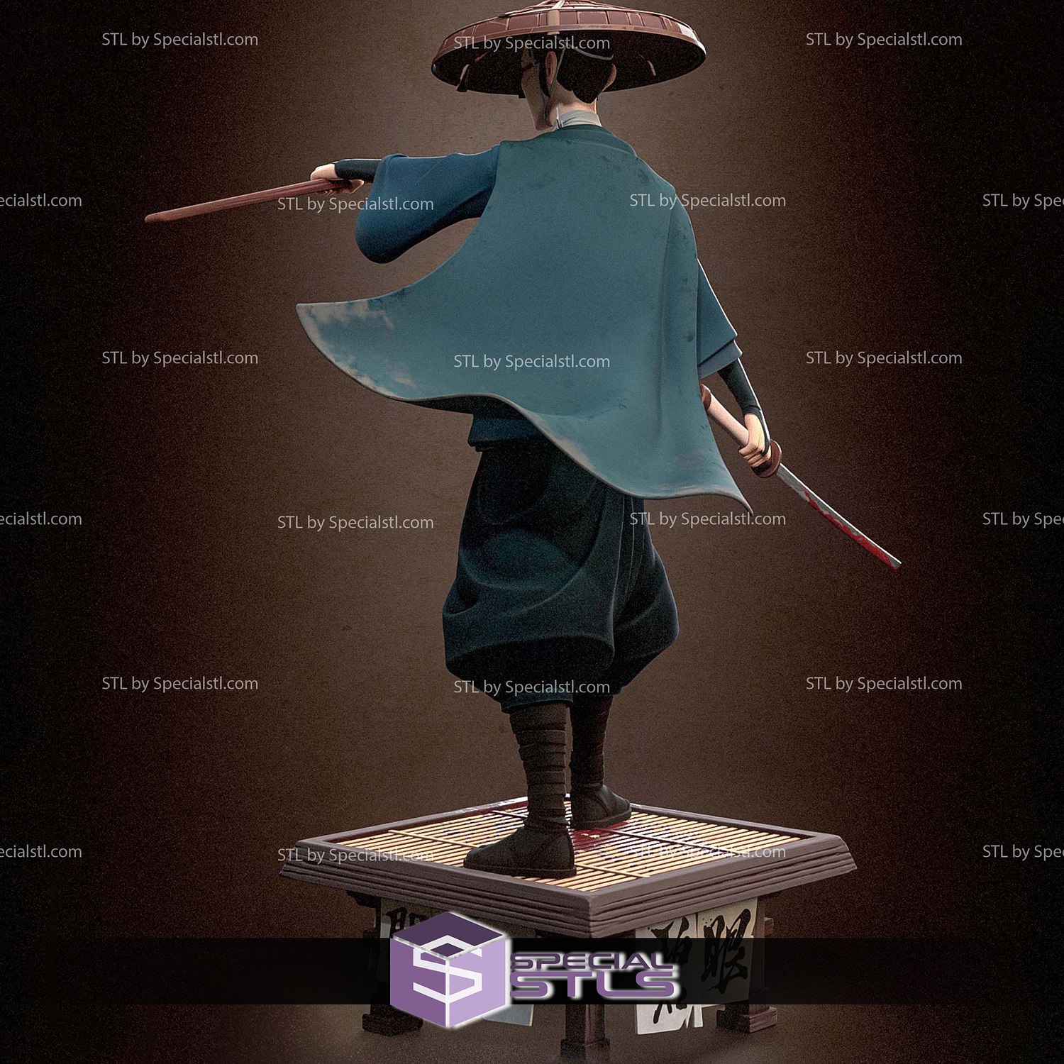 mizu bleu œil samouraï numérique sculpture specialstl 3D print model - Mito3D