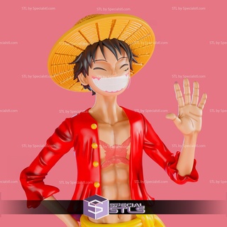 monkey d luffy smiling 3d printing figurine one piece stl files 3d print model - Mito3D