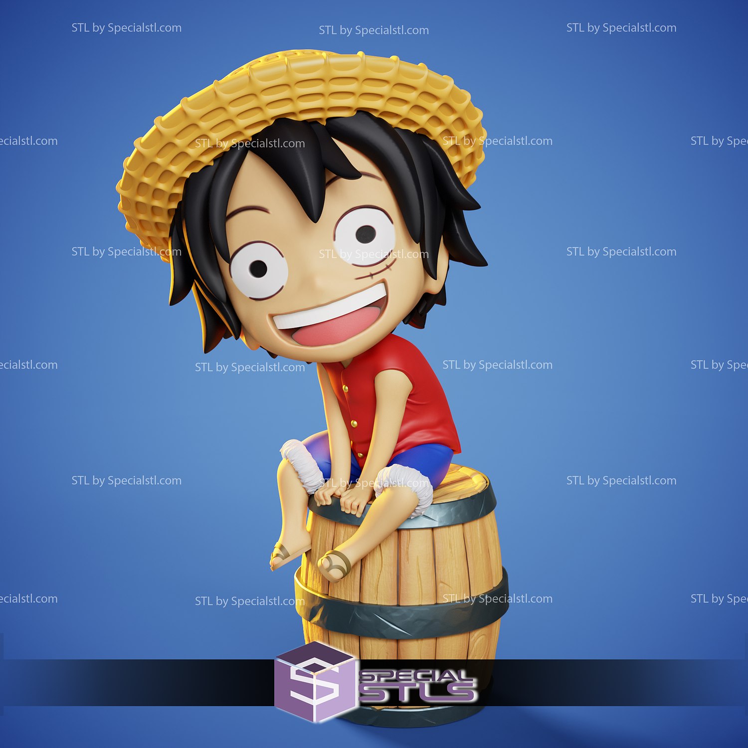 singe luffy chibi 3d modèle stl dossiers 3D print model - Mito3D