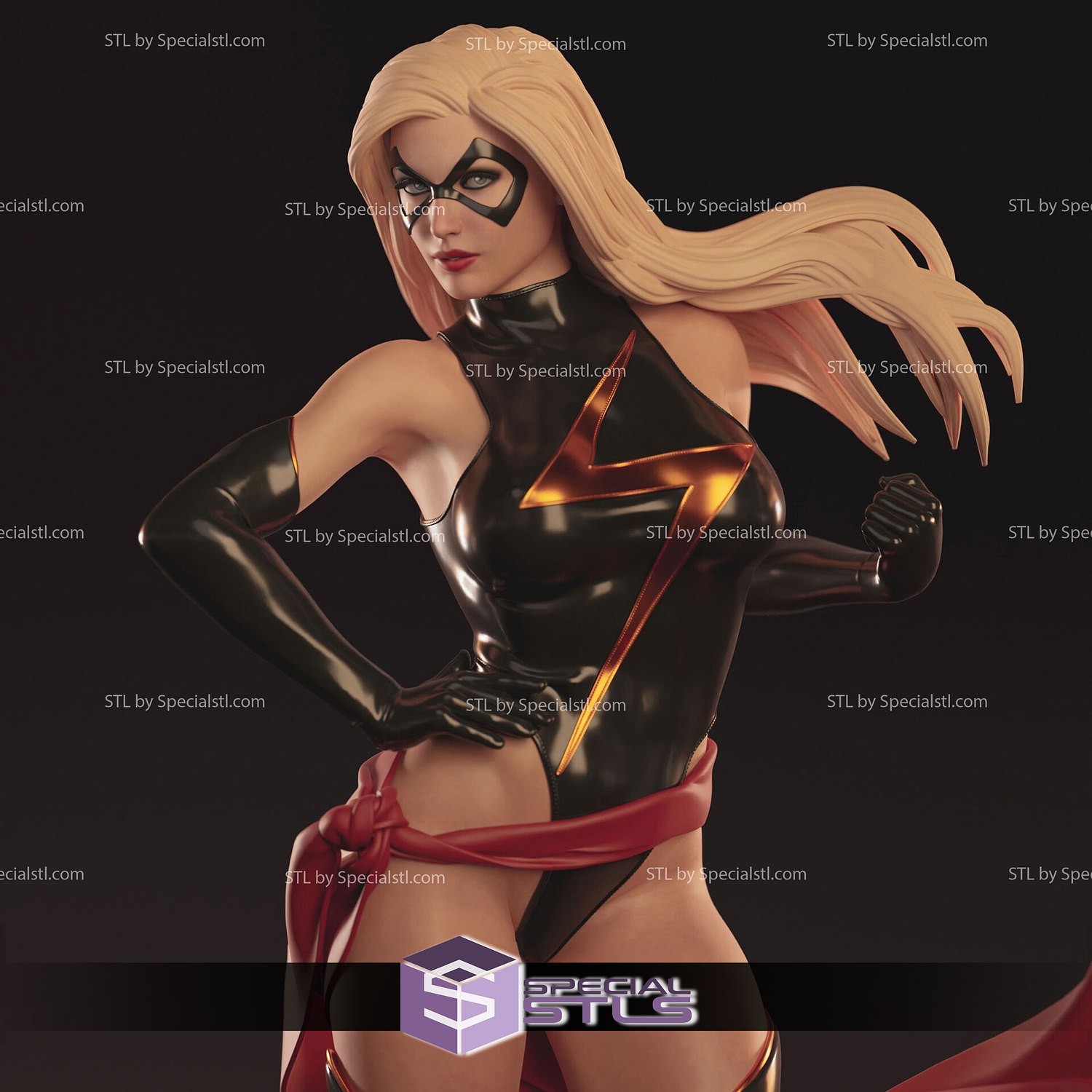 ms marvel comic stl files 3d printing figurine 3D print model - Mito3D