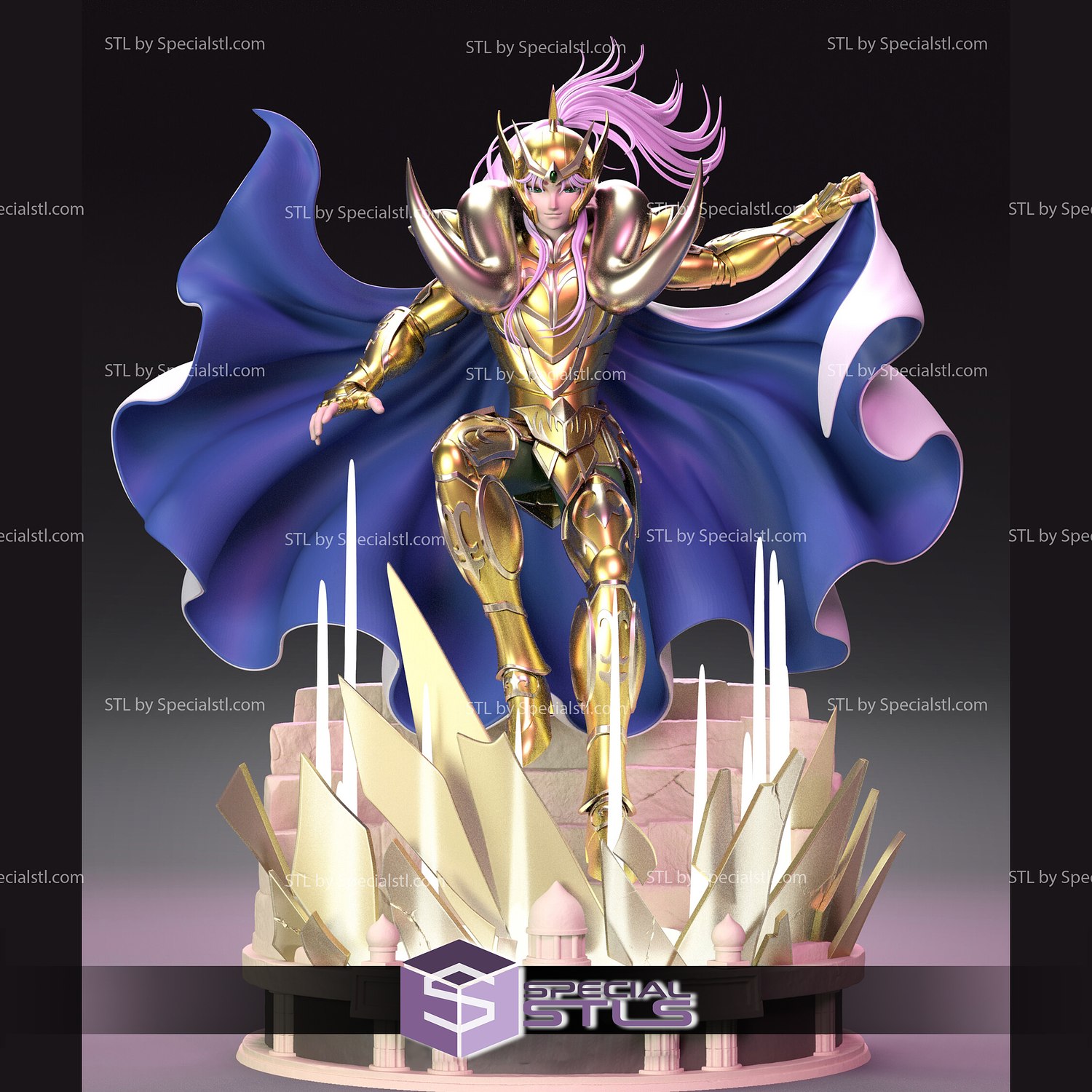 mu bélier action pose Saint seiya 3D print model - Mito3D