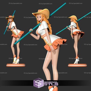 nami wearing hat one piece stl files 3d print model - Mito3D