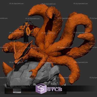 naruto pie on kurama 3d impresión modelos especialstl 3d print model - Mito3D