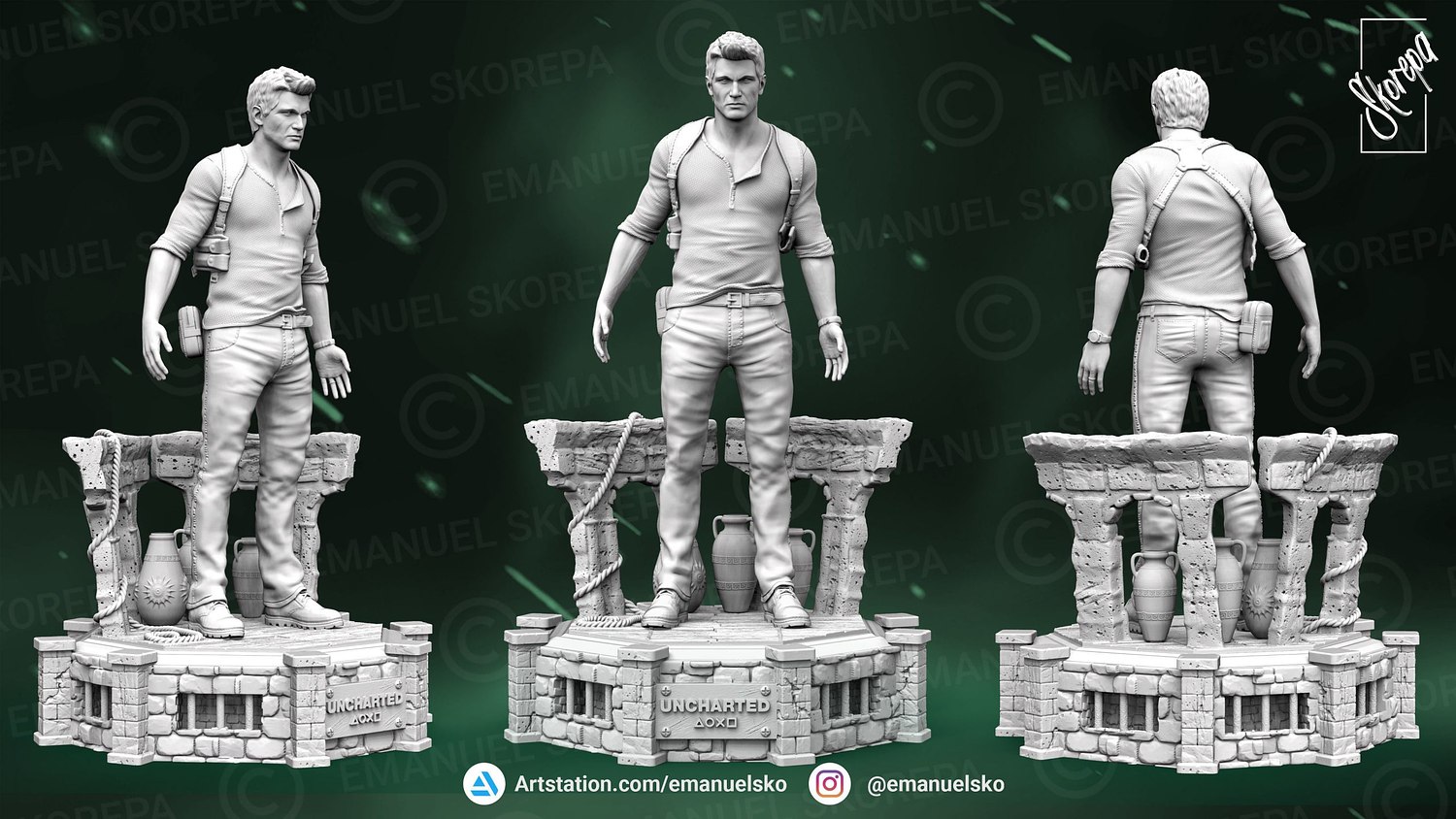 Nathan Drake itirazsız 3D print model - Mito3D