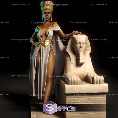 nefertiti egyptian queen digital 3d sculpture specialstl 3d print model - Mito3D