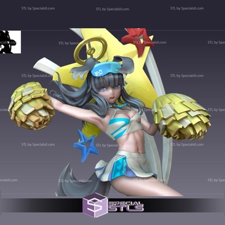 nekozuka Hibiki 3d Drucken Figur Cheerleader Ausführung Blau Archiv stl Dateien 3d print model - Mito3D