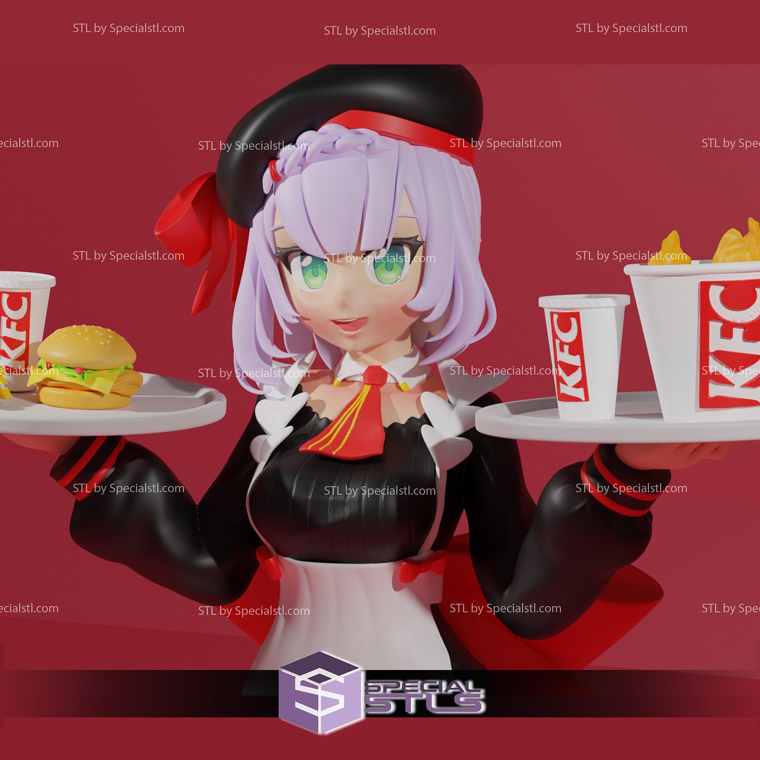 noelle kfc 3d stampa figurina v2 genshin impatto stl File 3D print model - Mito3D