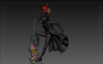 noir homme araignée merveille 3d print model - Mito3D