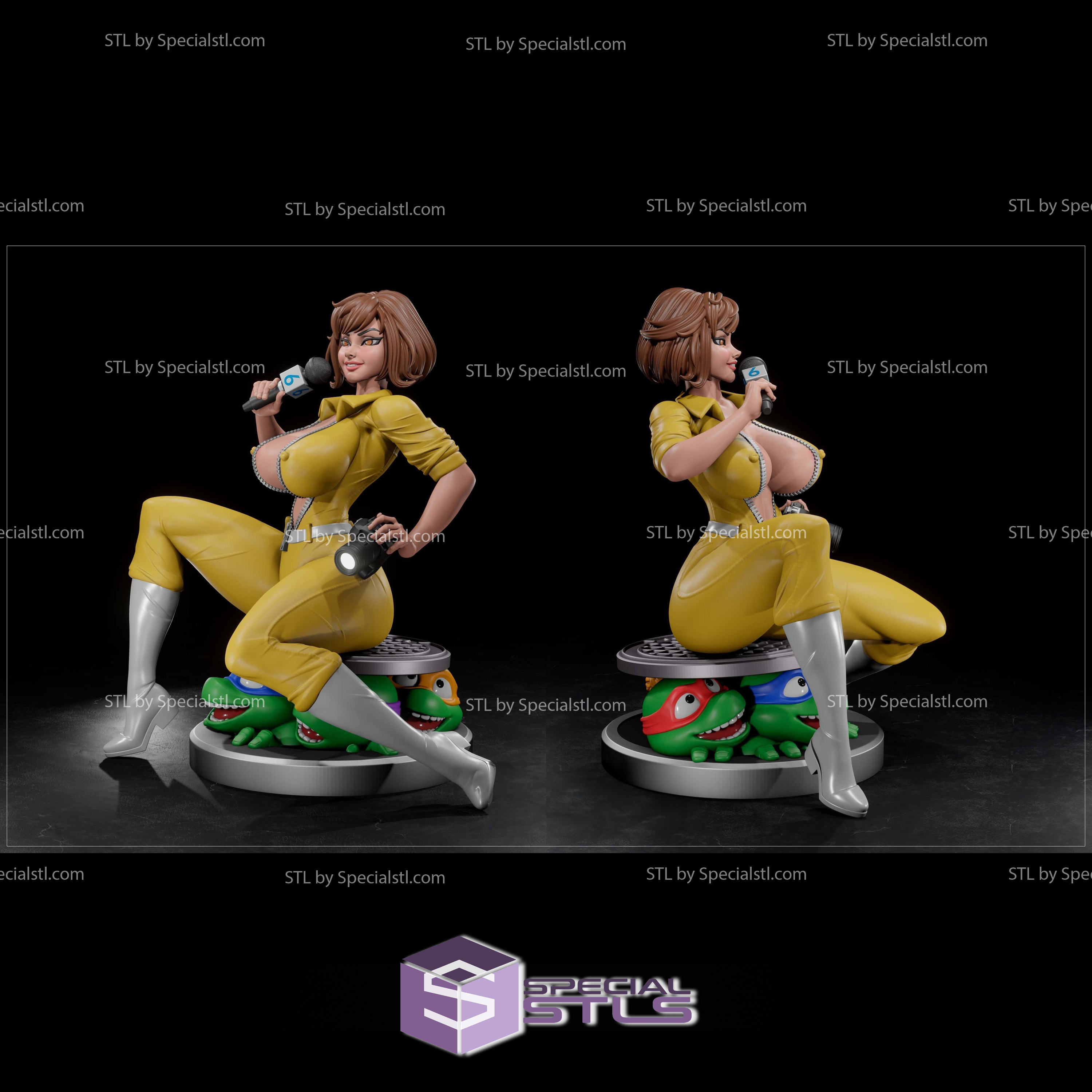 nsfw collection - april oneil siting tmnt 3d printing figurine 3D print model - Mito3D