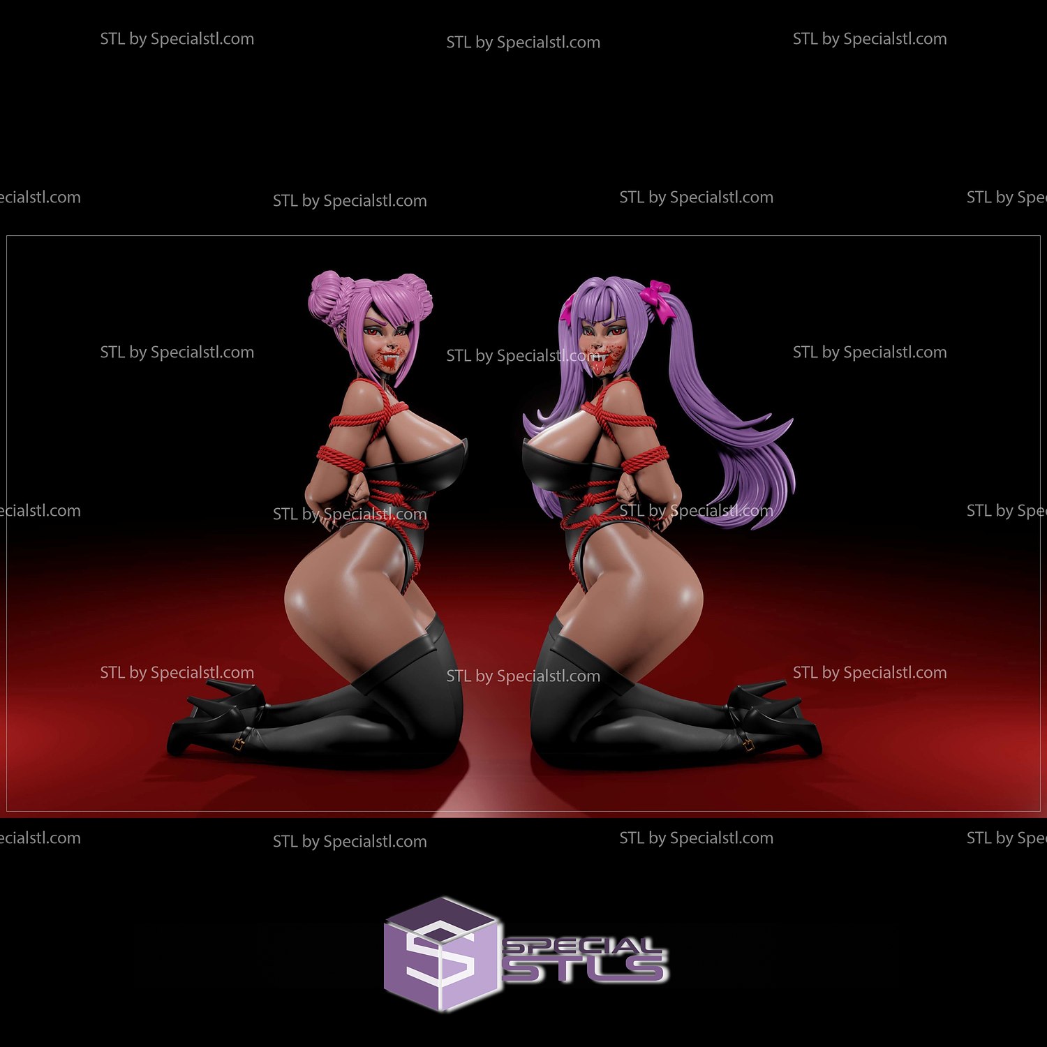 nsfw coleção vampiro gêmeos Shibari 3d impressão stl 3D print model - Mito3D
