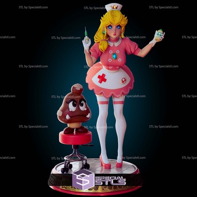 nurse princess peach thicc digital sculpture specialstl 3d print model - Mito3D