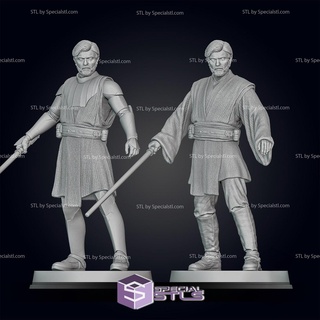 obi pallido kenobi 2 completo uomo versione posa 1 3d stampa figurina 3d print model - Mito3D