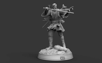 Obi Wan Kenobi arte fan estrella guerras 3d print model - Mito3D