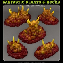 october 2021 fantastic plants & rocks miniature 3d print model - Mito3D