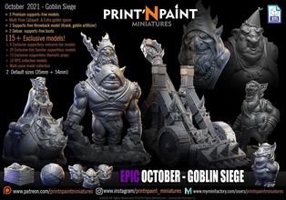 october 2021 print'n paint goblin siege miniature 3d print model - Mito3D