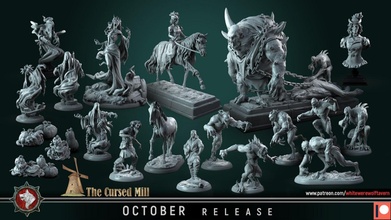 octobre 2021 blanc loup garou taverne miniature 3d print model - Mito3D