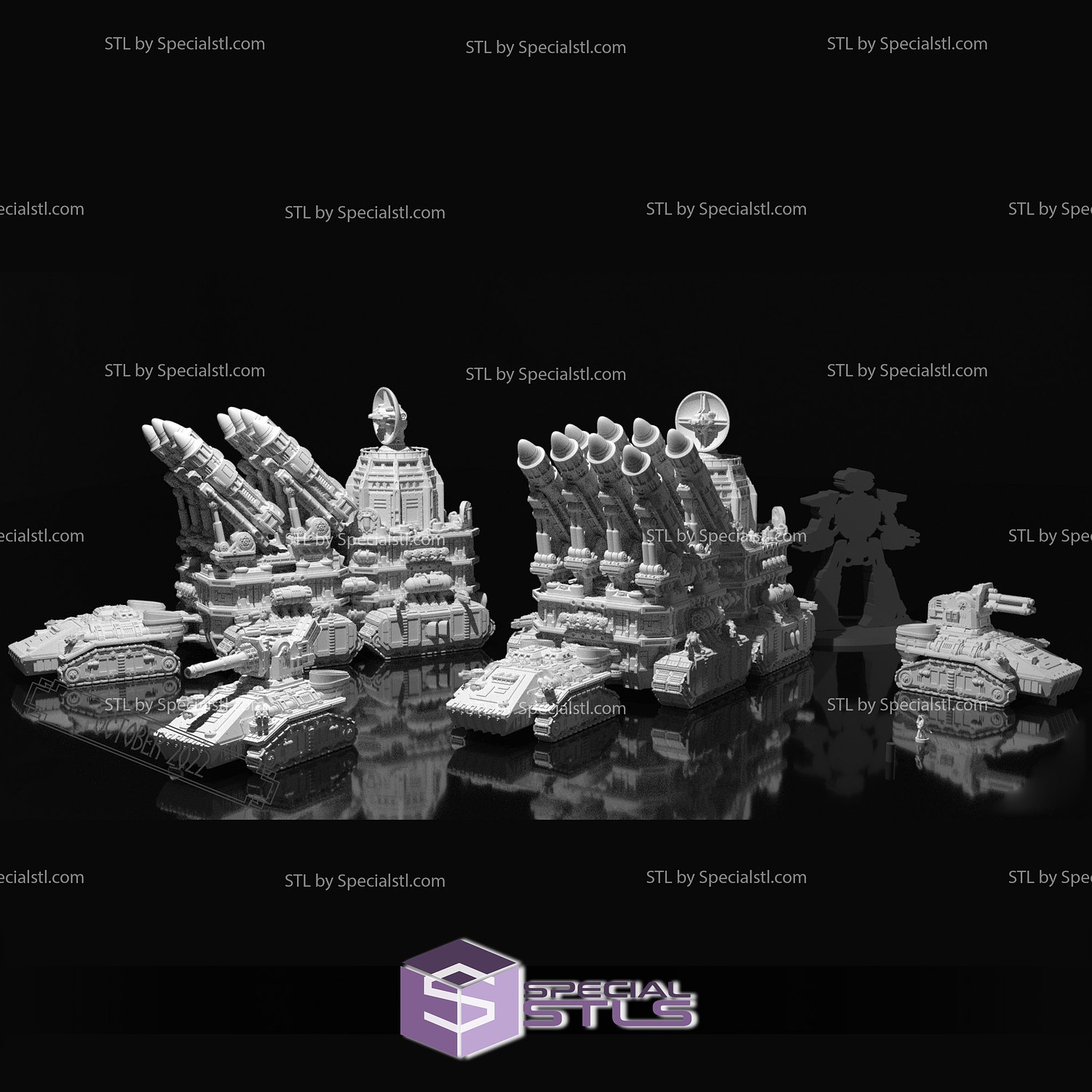 october 2022 grim dark terrain miniature 3D print model - Mito3D