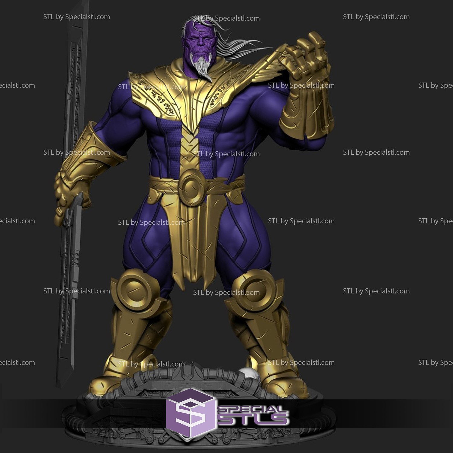 antiguo thanos pie 3d impresión figurilla stl archivos 3D print model - Mito3D