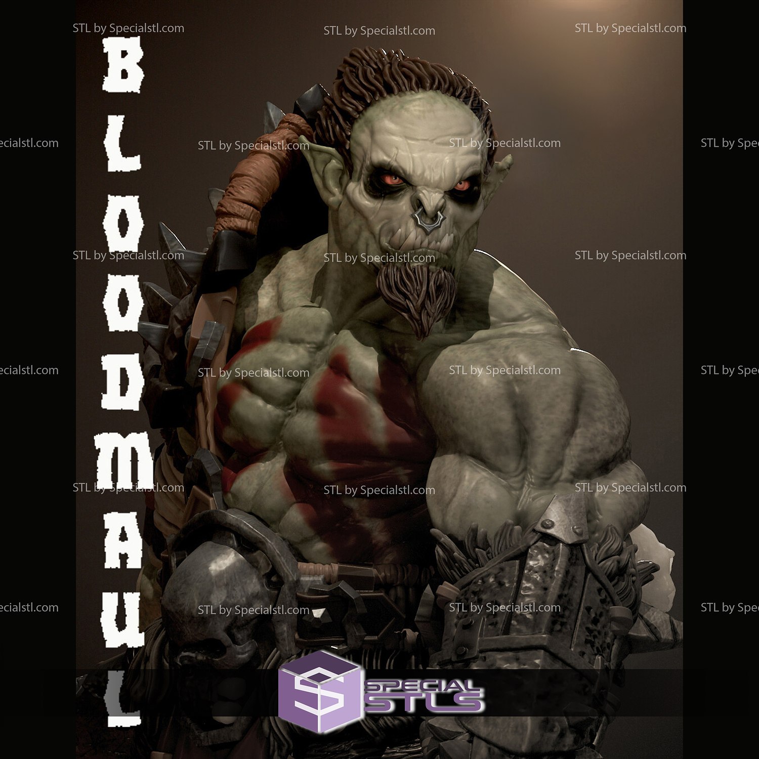 orc guerrier masse sang 3d impression figurine stl dossiers fanart 3D print model - Mito3D