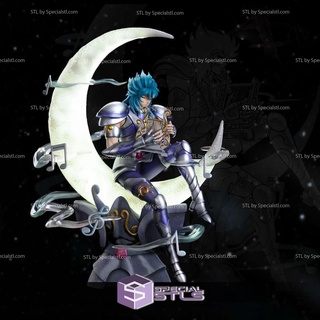 orpheu lyra sitting moon stl files saint seiya 3d print model - Mito3D