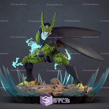 perfect cell action dragonball 3d print model - Mito3D